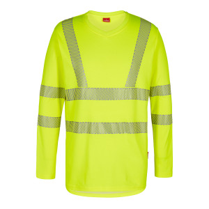FE Engel koszulka odblaskowa Safety Long. T-Shirt W/ V-Neck - Yellow