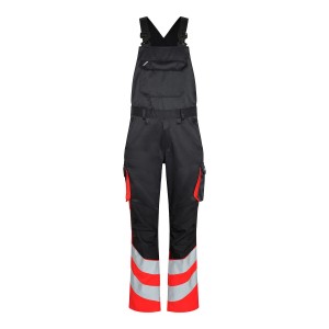 FE Engel lekkie ogrodniczki robocze Safety Light Bib Overall - Black/Red