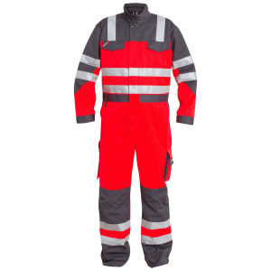 FE Engel kombinezon roboczy Safety EN 20471 Boiler Suit - Red/Grey