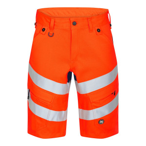 FE Engel krótkie spodnie odblaskowe Safety Shorts - Hivis orange/Blue ink